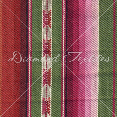 red, pink, green stripes home deco fabric